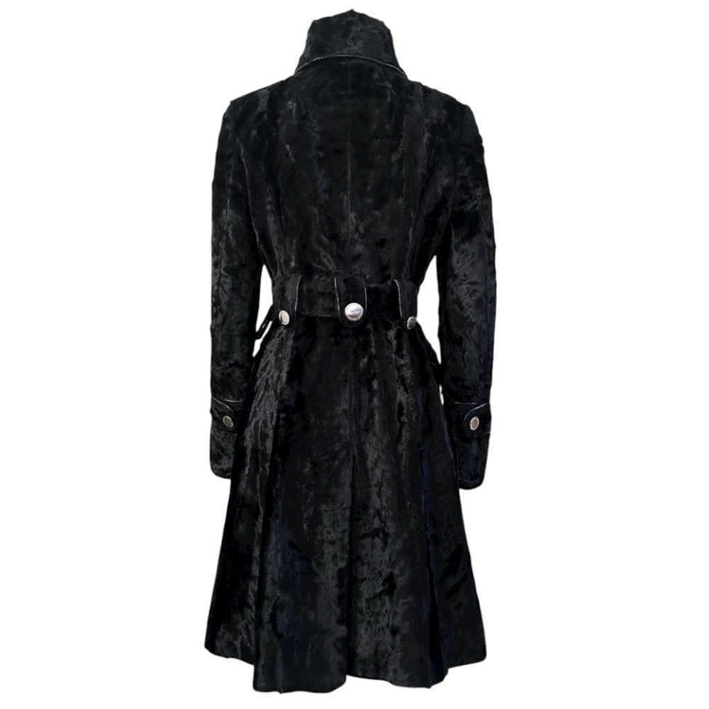 KAREN MILLEN Rare Signature Ponyskin Tailored Buckle Trench Coat - Picture 7 of 16